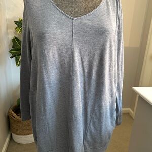 Light gray Women's V-Neck Long Sleeve Tunic